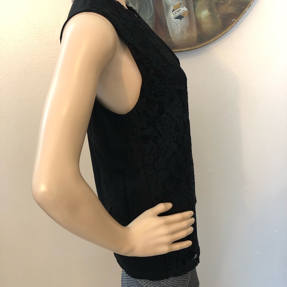 NEW Lauren Ralph Lauren Black Lace Sleeveless Top - Picture 4 of 11